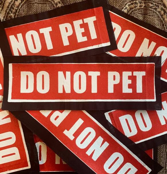 Red and White Do Not Pet Warning Screen Print