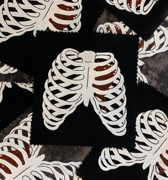 Bleeding Heart Ribcage Screen Print
