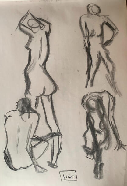 Gesture Drawings - Vine Charcoal