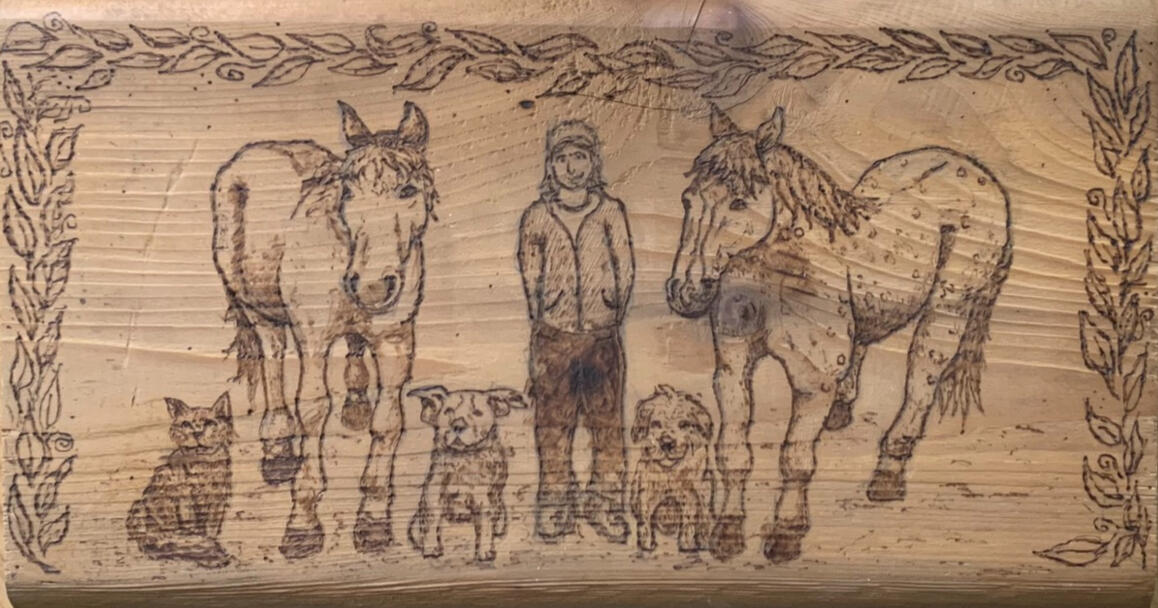 Family Portrait - Wood Burning